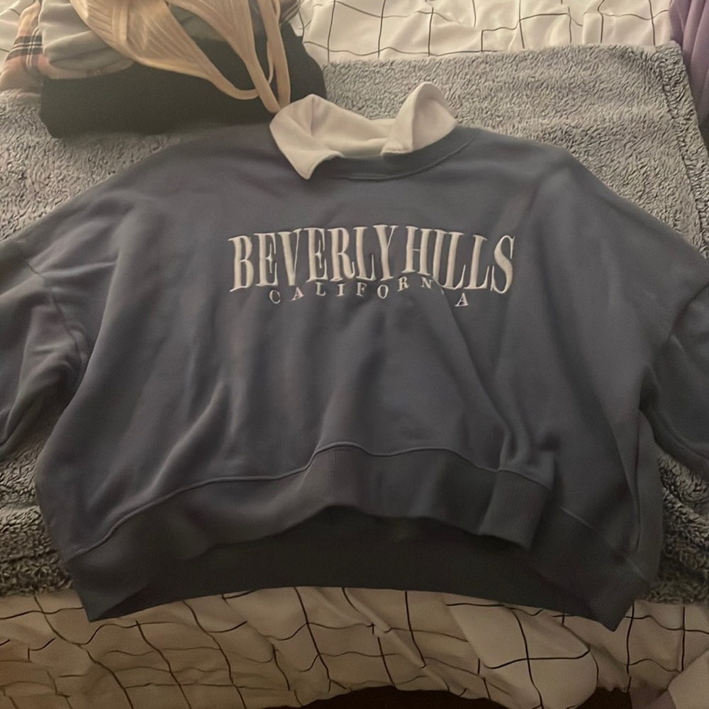 collared sweater crop from hollister